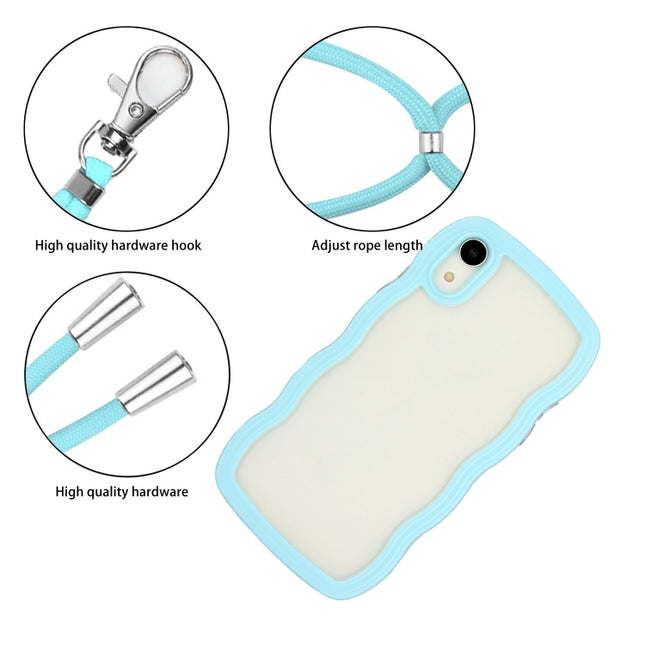 Lanyard Candy Color Wave TPU Clear PC Phone Case, For iPhone XR, For iPhone XS Max, For iPhone SE 2022 / 2020 / 7 / 8, For iPhone 8 Plus / 7 Plus