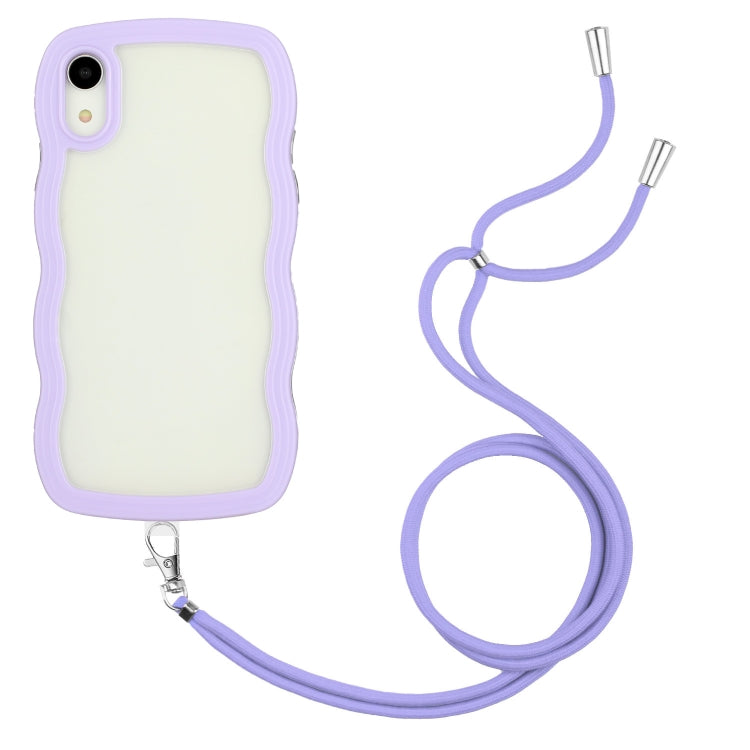 Lanyard Candy Color Wave TPU Clear PC Phone Case, For iPhone XR, For iPhone XS Max, For iPhone SE 2022 / 2020 / 7 / 8, For iPhone 8 Plus / 7 Plus