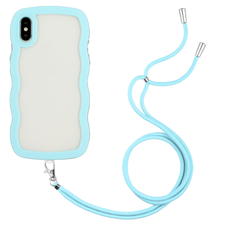Lanyard Candy Color Wave TPU Clear PC Phone Case, For iPhone XR, For iPhone XS Max, For iPhone SE 2022 / 2020 / 7 / 8, For iPhone 8 Plus / 7 Plus