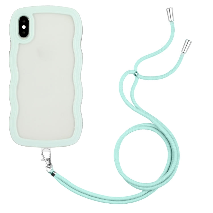 Lanyard Candy Color Wave TPU Clear PC Phone Case, For iPhone XR, For iPhone XS Max, For iPhone SE 2022 / 2020 / 7 / 8, For iPhone 8 Plus / 7 Plus