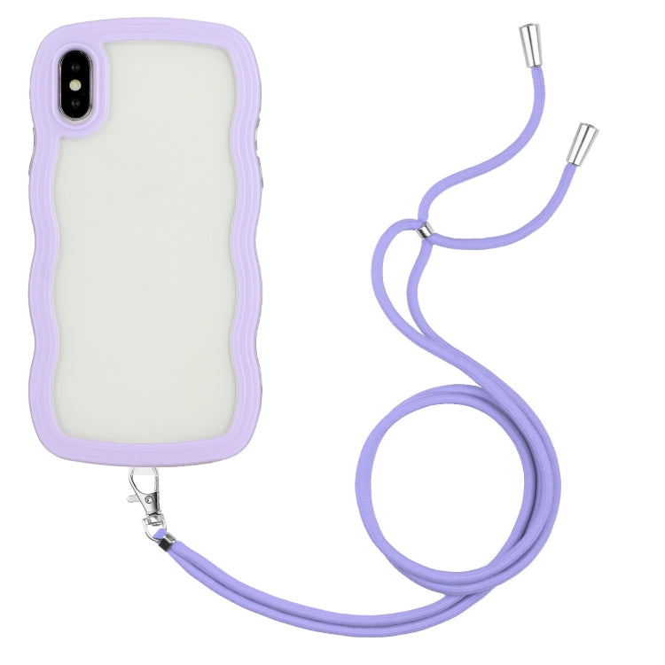 Lanyard Candy Color Wave TPU Clear PC Phone Case, For iPhone XR, For iPhone XS Max, For iPhone SE 2022 / 2020 / 7 / 8, For iPhone 8 Plus / 7 Plus
