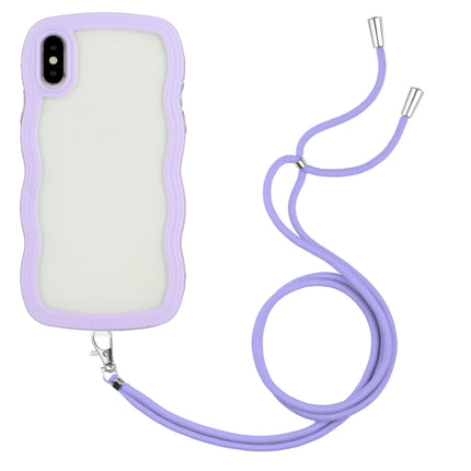 Lanyard Candy Color Wave TPU Clear PC Phone Case, For iPhone XR, For iPhone XS Max, For iPhone SE 2022 / 2020 / 7 / 8, For iPhone 8 Plus / 7 Plus
