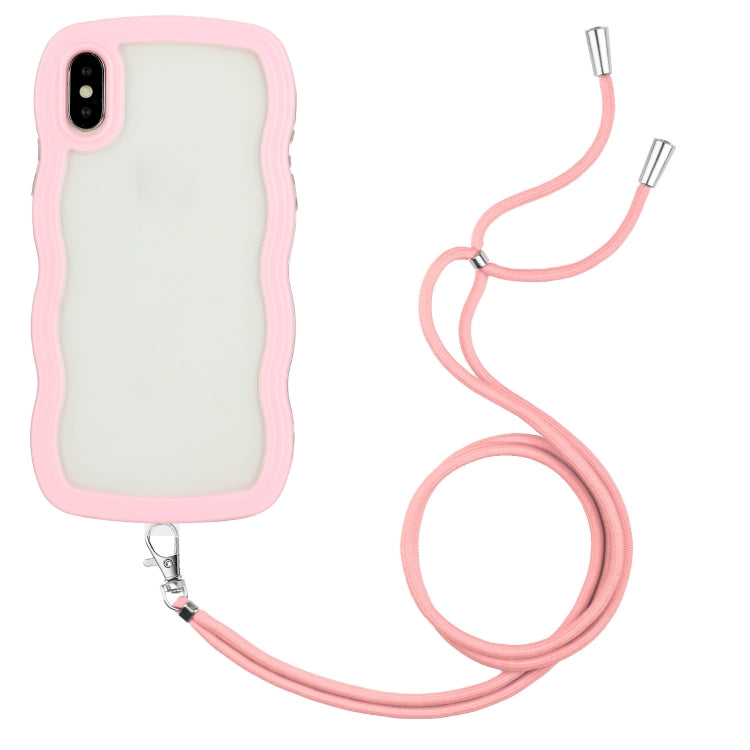 Lanyard Candy Color Wave TPU Clear PC Phone Case, For iPhone XR, For iPhone XS Max, For iPhone SE 2022 / 2020 / 7 / 8, For iPhone 8 Plus / 7 Plus