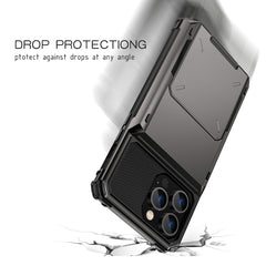 Scratch-Resistant Shockproof Heavy Duty Rugged Armor Protective Case with Card Slot, For iPhone 14 Pro Max