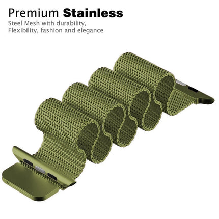 Milanese Stainless Steel Watch Band For Apple Watch Series, 7 45mm / 6&SE&5&4 44mm / 3&2&1 42mm