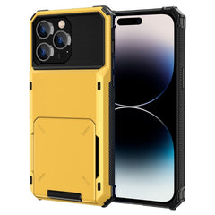 Scratch-Resistant Shockproof Heavy Duty Rugged Armor Protective Case with Card Slot, For iPhone 14, For iPhone 14 Plus, For iPhone 14 Pro