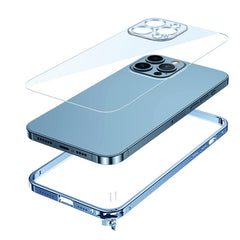 Metal Frame HD Transparent Phone Case, For iPhone 14, For iPhone 14 Plus, For iPhone 14 Pro, For iPhone 14 Pro Max