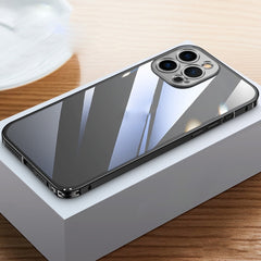 Metal Frame HD Transparent Phone Case, For iPhone 14, For iPhone 14 Plus, For iPhone 14 Pro, For iPhone 14 Pro Max