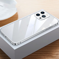 Metal Frame HD Transparent Phone Case, For iPhone 14, For iPhone 14 Plus, For iPhone 14 Pro, For iPhone 14 Pro Max