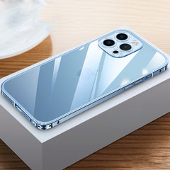 Metal Frame HD Transparent Phone Case, For iPhone 14, For iPhone 14 Plus, For iPhone 14 Pro, For iPhone 14 Pro Max