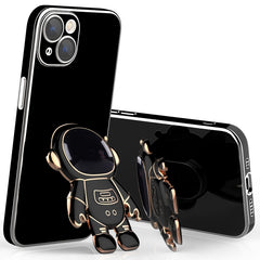 Plating Astronaut Holder Phone Case with Lens Film, For iPhone 13 mini, For iPhone 12 Pro Max, For iPhone 12 Pro