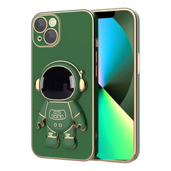 Plating Astronaut Holder Phone Case with Lens Film, For iPhone 11 Pro Max, For iPhone 11 Pro, For iPhone 11