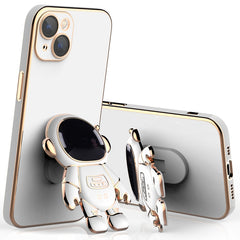 Plating Astronaut Holder Phone Case with Lens Film, For iPhone 11 Pro Max, For iPhone 11 Pro, For iPhone 11