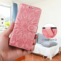 Embossed Sunflower Leather Phone Case, For iPhone 13 mini, For iPhone 13, For iPhone 13 Pro, For iPhone 13 Pro Max, For iPhone 12 mini, For iPhone 12 / 12 Pro