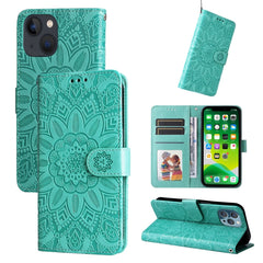 Embossed Sunflower Leather Phone Case, For iPhone 13 mini, For iPhone 13, For iPhone 13 Pro, For iPhone 13 Pro Max, For iPhone 12 mini, For iPhone 12 / 12 Pro