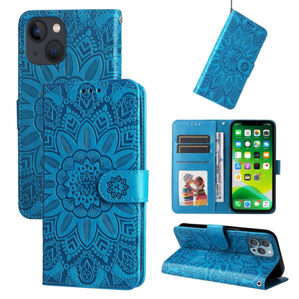 Embossed Sunflower Leather Phone Case, For iPhone 13 mini, For iPhone 13, For iPhone 13 Pro, For iPhone 13 Pro Max