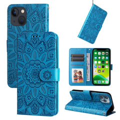 Embossed Sunflower Leather Phone Case, For iPhone 13 mini, For iPhone 13, For iPhone 13 Pro, For iPhone 13 Pro Max, For iPhone 12 mini, For iPhone 12 / 12 Pro