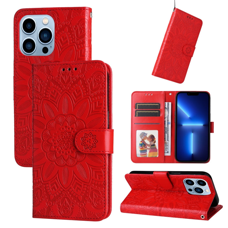 Embossed Sunflower Leather Phone Case