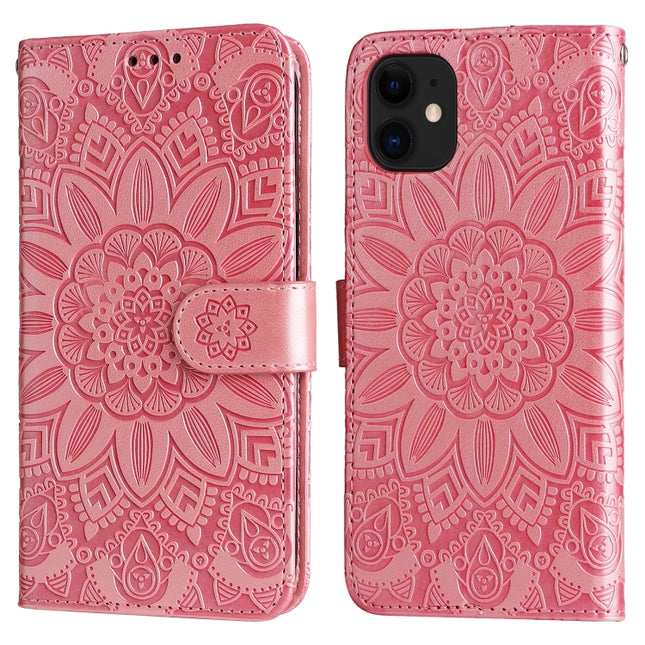 Embossed Sunflower Leather Phone Case, For iPhone 12 mini, For iPhone 12 / 12 Pro, For iPhone 12 Pro Max, For iPhone 11