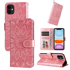 Embossed Sunflower Leather Phone Case, For iPhone 13 mini, For iPhone 13, For iPhone 13 Pro, For iPhone 13 Pro Max, For iPhone 12 mini, For iPhone 12 / 12 Pro