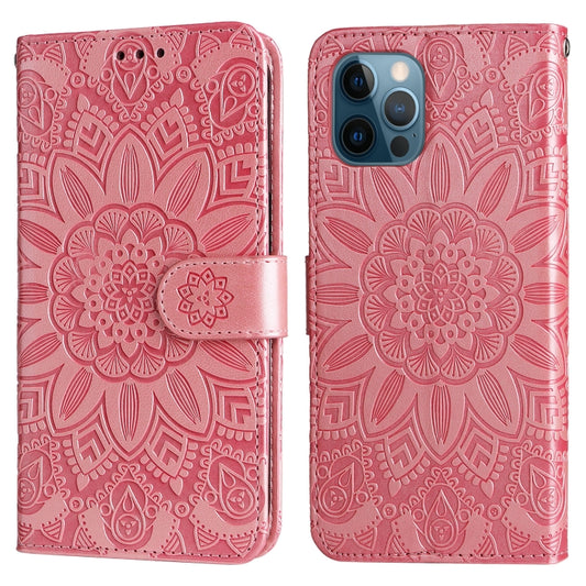 Embossed Sunflower Leather Phone Case, For iPhone 12 Pro Max, For iPhone 11, For iPhone 11 Pro, For iPhone 11 Pro Max, For iPhone X / XS, For iPhone XR