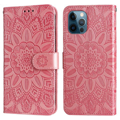 Embossed Sunflower Leather Phone Case, For iPhone 12 Pro Max, For iPhone 11, For iPhone 11 Pro, For iPhone 11 Pro Max, For iPhone X / XS, For iPhone XR