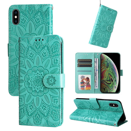 Embossed Sunflower Leather Phone Case, For iPhone 11 Pro, For iPhone 11 Pro Max, For iPhone X / XS, For iPhone XR