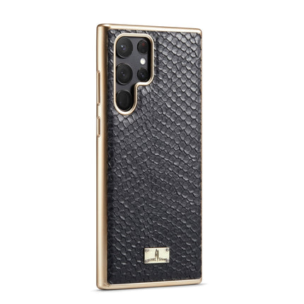 Fierre Shann  Snake Texture Electroplating PU Phone Case, For Samsung Galaxy S22 5G, For Samsung Galaxy S22+ 5G, For Samsung Galaxy S22 Ultra 5G