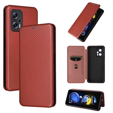 Carbon Fiber Texture Magnetic Leather Phone Case, For Tone E22, For vivo S12 5G / V23 5G, For Redmi Note 11T Pro / Note 11T Pro+ 5G, For Motorola Moto G42