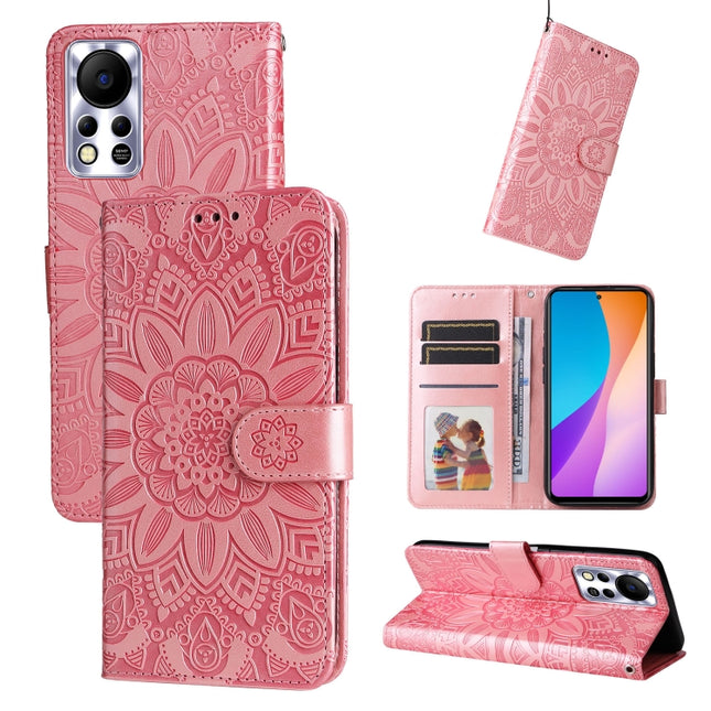 Embossed Sunflower Leather Phone Case, For Infinix Hot 11s NFC, For Infinix Hot 11, For Infinix Hot 11s, For Infinix Hot 12i