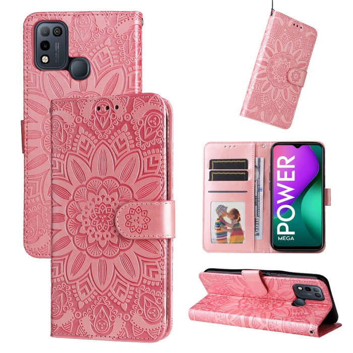 Embossed Sunflower Leather Phone Case, For Infinix Smart 5