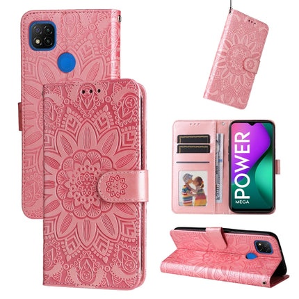 Embossed Sunflower Leather Phone Case, For Xiaomi Redmi 9A, For Xiaomi Redmi 9C / 10A, For Xiaomi Redmi 10C 4G, For Xiaomi Redmi K40 / K40 Pro / Xiaomi Poco F1