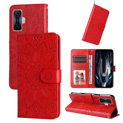 Embossed Sunflower Leather Phone Case, For Xiaomi Redmi K50 Gaming 5G, For Xiaomi Redmi Note 10 Pro 5G, For Xiaomi Redmi Note 9 4G Foreign Version / 10X 4G, For Xiaomi Redmi Note 9S