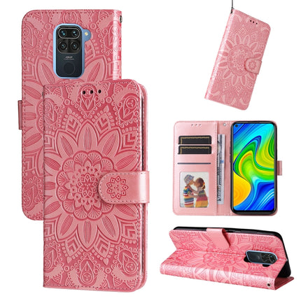Embossed Sunflower Leather Phone Case, For Xiaomi Redmi K50 Gaming 5G, For Xiaomi Redmi Note 10 Pro 5G, For Xiaomi Redmi Note 9 4G Foreign Version / 10X 4G, For Xiaomi Redmi Note 9S