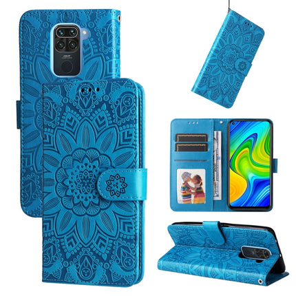 Embossed Sunflower Leather Phone Case, For Xiaomi Redmi K50 Gaming 5G, For Xiaomi Redmi Note 10 Pro 5G, For Xiaomi Redmi Note 9 4G Foreign Version / 10X 4G, For Xiaomi Redmi Note 9S
