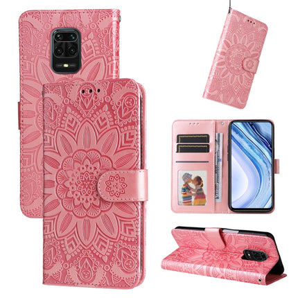 Embossed Sunflower Leather Phone Case, For Xiaomi Redmi K50 Gaming 5G, For Xiaomi Redmi Note 10 Pro 5G, For Xiaomi Redmi Note 9 4G Foreign Version / 10X 4G, For Xiaomi Redmi Note 9S