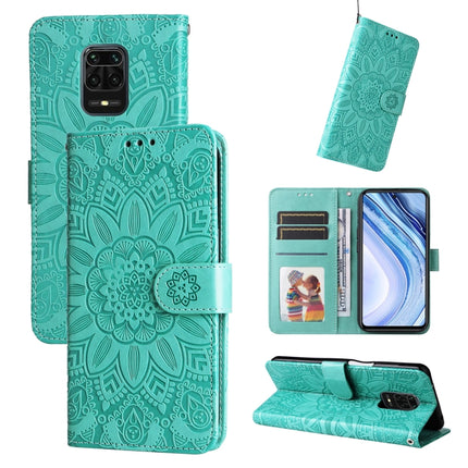 Embossed Sunflower Leather Phone Case, For Xiaomi Redmi K50 Gaming 5G, For Xiaomi Redmi Note 10 Pro 5G, For Xiaomi Redmi Note 9 4G Foreign Version / 10X 4G, For Xiaomi Redmi Note 9S