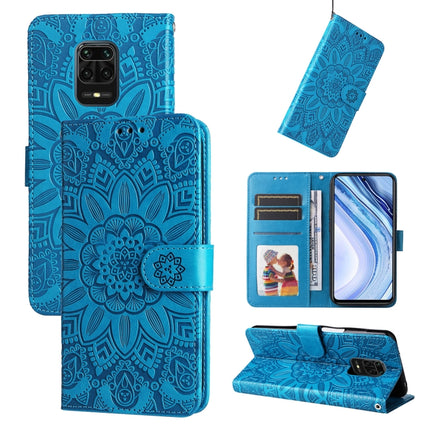 Embossed Sunflower Leather Phone Case, For Xiaomi Redmi K50 Gaming 5G, For Xiaomi Redmi Note 10 Pro 5G, For Xiaomi Redmi Note 9 4G Foreign Version / 10X 4G, For Xiaomi Redmi Note 9S