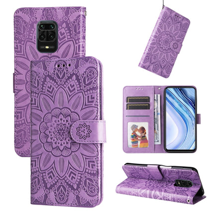 Embossed Sunflower Leather Phone Case, For Xiaomi Redmi K50 Gaming 5G, For Xiaomi Redmi Note 10 Pro 5G, For Xiaomi Redmi Note 9 4G Foreign Version / 10X 4G, For Xiaomi Redmi Note 9S
