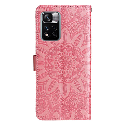 Embossed Sunflower Leather Phone Case, For Xiaomi Redmi Note 11E, For Xiaomi Redmi Note 11 Pro 5G, For Xiaomi Redmi Note 11 Pro 4G Foreign Version / 5G, For Xiaomi Redmi Note 11S / Note 11 4G Foreign Version