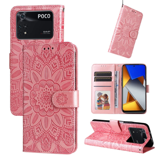 Embossed Sunflower Leather Phone Case, For Xiaomi Poco M4 Pro 4G, For Xiaomi Poco X4 Pro 5G, For Xiaomi 11T / 11T Pro, For Xiaomi 12 Lite