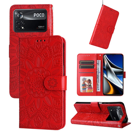 Embossed Sunflower Leather Phone Case, For Xiaomi Poco M4 Pro 4G, For Xiaomi Poco X4 Pro 5G, For Xiaomi 11T / 11T Pro, For Xiaomi 12 Lite