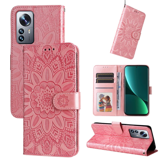 Embossed Sunflower Leather Phone Case, For Xiaomi 12 Pro, For Xiaomi 12 / 12X, For Xiaomi Poco M3 / Redmi 9T / Redmi 9 Power, For Xiaomi Poco X3 NFC