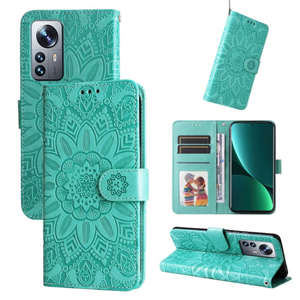 Embossed Sunflower Leather Phone Case, For Xiaomi 12 Pro, For Xiaomi 12 / 12X, For Xiaomi Poco M3 / Redmi 9T / Redmi 9 Power, For Xiaomi Poco X3 NFC