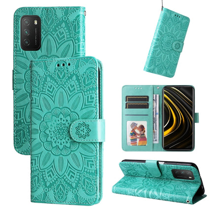 Embossed Sunflower Leather Phone Case, For Xiaomi 12 Pro, For Xiaomi 12 / 12X, For Xiaomi Poco M3 / Redmi 9T / Redmi 9 Power, For Xiaomi Poco X3 NFC