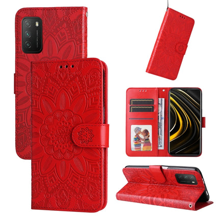 Embossed Sunflower Leather Phone Case, For Xiaomi 12 Pro, For Xiaomi 12 / 12X, For Xiaomi Poco M3 / Redmi 9T / Redmi 9 Power, For Xiaomi Poco X3 NFC