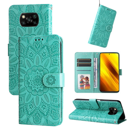 Embossed Sunflower Leather Phone Case, For Xiaomi 12 Pro, For Xiaomi 12 / 12X, For Xiaomi Poco M3 / Redmi 9T / Redmi 9 Power, For Xiaomi Poco X3 NFC