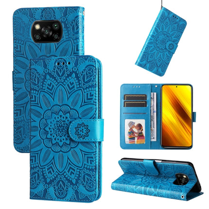 Embossed Sunflower Leather Phone Case, For Xiaomi 12 Pro, For Xiaomi 12 / 12X, For Xiaomi Poco M3 / Redmi 9T / Redmi 9 Power, For Xiaomi Poco X3 NFC
