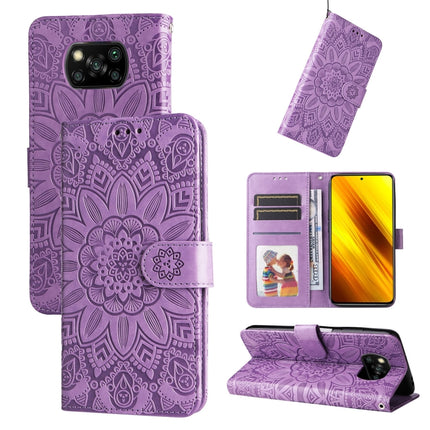Embossed Sunflower Leather Phone Case, For Xiaomi 12 Pro, For Xiaomi 12 / 12X, For Xiaomi Poco M3 / Redmi 9T / Redmi 9 Power, For Xiaomi Poco X3 NFC