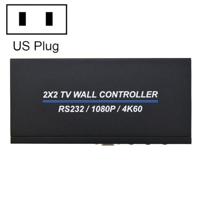 BT100 4K 60Hz 1080P 2 x 2 TV Wall Controller, US Plug, EU Plug, UK Plug, AU Plug